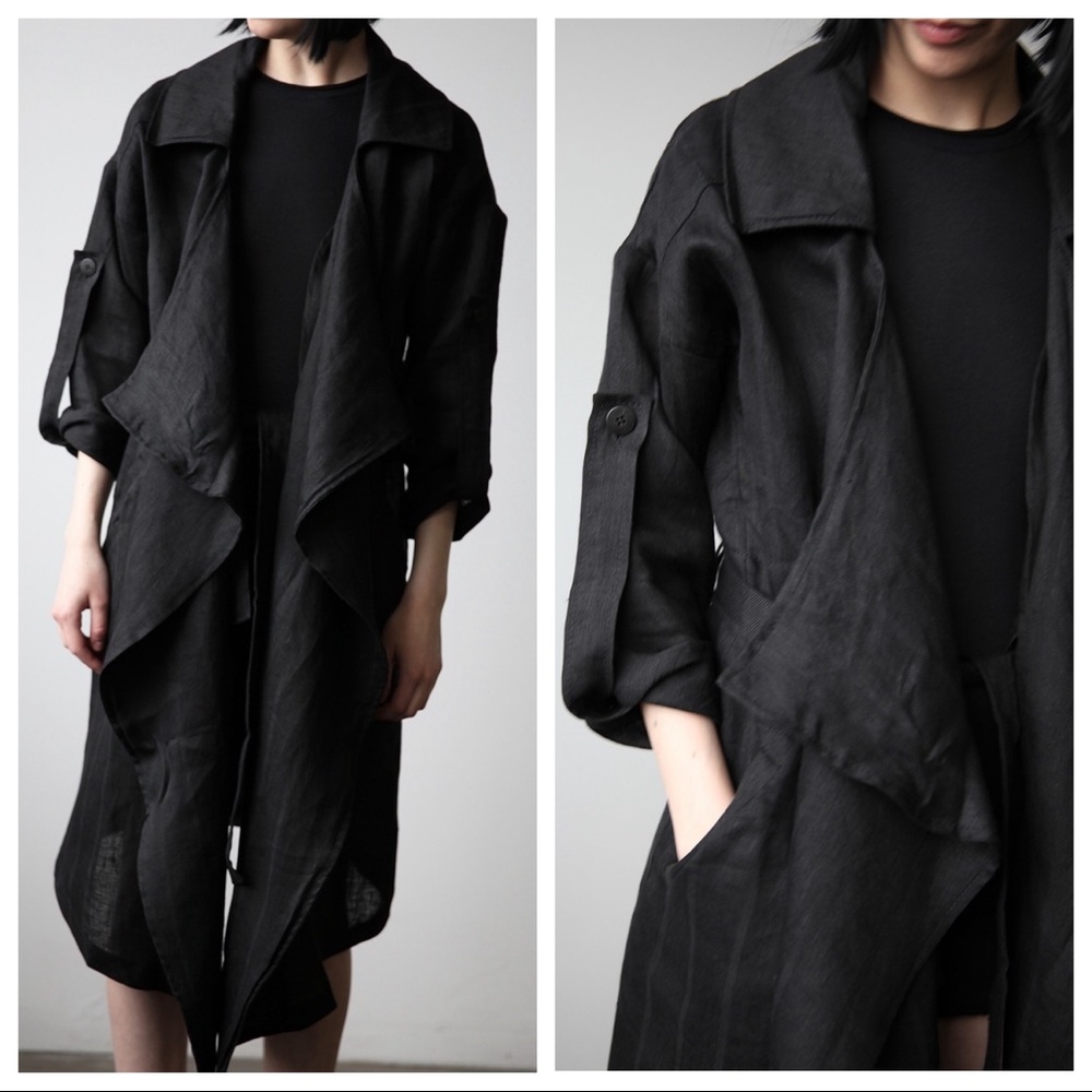 Barbara I Gongini Linen Trench Coat
